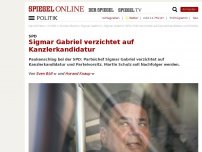 Bild zum Artikel: SPD: Sigmar Gabriel verzichtet auf Kanzlerkandidatur