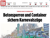 Bild zum Artikel: Terror-Angst - Betonsperren und Container sichern Karnevalszüge