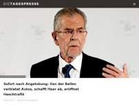 Bild zum Artikel: Sofort nach Angelobung: Van der Bellen verbietet Autos, schafft Heer ab, eröffnet Haschtrafik