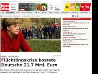 Bild zum Artikel: Flüchtlingskrise kostete Deutsche 21,7 Mrd. Euro