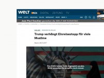 Bild zum Artikel: Präsidenten-Erlass: Trump verhängt Einreisestopp für viele Muslime