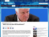 Bild zum Artikel: Nach Seehofers Trump-Lob: 'Will CSU mit AfD koalieren?'