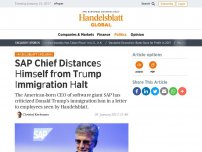 Bild zum Artikel: SAP Chief Distances Himself from Trump Immigration Halt