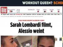 Bild zum Artikel: Fans sauer wegen Video - Sarah Lombardi filmt, Alessio weint