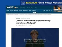 Bild zum Artikel: Internationale Presse: 'Merkel demonstriert gegenüber Trump moralisches Rückgrat'