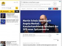 Bild zum Artikel: Martin Schulz überflügelt Angela Merkel: Kanzlerkandidatur beschert der SPD neue Spitzenwerte