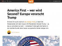 Bild zum Artikel: America First – wer wird Second? Europa verarscht Trump
