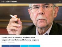 Bild zum Artikel: Zu viel Rauch in Hofburg: Akademikerball wegen extremer Feinstaubbelastung abgesagt