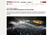 Bild zum Artikel: Trotz Einlenken der Regierung: Eine halbe Million Rumänen auf der Straße
