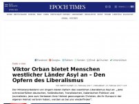 Bild zum Artikel: Viktor Orban bietet Menschen westlicher Länder Asyl an – den Opfern des Liberalismus