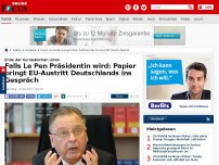 Bild zum Artikel: Ende der Europäischen Union - Falls Le Pen Präsidentin wird: Papier bringt EU-Austritt Deutschlands ins Gespräch