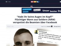 Bild zum Artikel: 'Habt ihr keine Augen im Kopf?' Flüchtiger Mann aus Geldern (NRW) verspottet die Beamten über Facebook