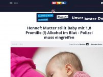 Bild zum Artikel: Hennef (NRW): Mutter stillt Baby mit 1,8 Promille (!) Alkohol im Blut - Polizei muss eingreifen