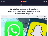 Bild zum Artikel: WhatsApp bekommt Snapchat-Funktion: Status-Updates mit Fotos und Videos möglich