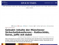 Bild zum Artikel: Geleakt: Teilnehmerliste der Münchener Sicherheitskonferenz – Rothschilds, Soros, Joffe mit dabei