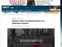 Bild zum Artikel: Spendenaktion: Muslime helfen bei Wiederaufbau von jüdischem Friedhof