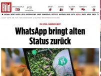 Bild zum Artikel: Zu viel Gemecker? - WhatsApp bringt alten  ​Status zurück
