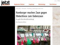 Bild zum Artikel: Hamburger machen Zaun gegen Obdachlose zum Gabenzaun