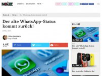 Bild zum Artikel: Der alte WhatsApp-Status kommt zurück!
