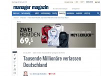 Bild zum Artikel: Zahl reicher Auswanderer springt in die Höhe: Tausende Millionäre verlassen Deutschland