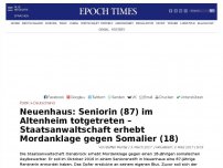 Bild zum Artikel: Neuenhaus: Seniorin (87) im Altenheim totgetreten – Staatsanwaltschaft erhebt Mordanklage gegen Somalier (18)