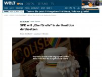 Bild zum Artikel: Gipfeltreffen: SPD will 'Ehe für alle' in der Koalition durchsetzen