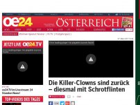 Bild zum Artikel: Die Killer-Clowns sind zurück – diesmal mit Schrotflinten