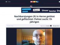 Bild zum Artikel: Nachbarsjungen (9) in Herne getötet und geflüchtet: Polizei sucht 19-Jährigen