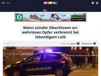 Bild zum Artikel: Mann zündet Obachlosen an: wehrloses Opfer verbrennt bei lebendigem Leib