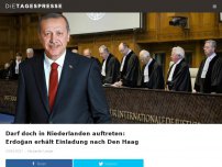 Bild zum Artikel: Darf doch in Niederlanden auftreten: Erdoğan erhält Einladung nach Den Haag