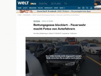 Bild zum Artikel: Unfall in Hessen: Rettungsgasse blockiert - Feuerwehr macht Fotos von Autofahrern