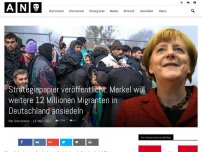 Bild zum Artikel: Strategiepapier der Bundesregierung: Merkel will 12 Millionen neue Migranten ansiedeln