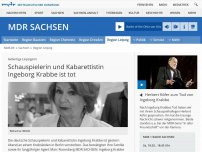 Bild zum Artikel: Schauspielerin und Kabarettistin Ingeborg Krabbe ist tot