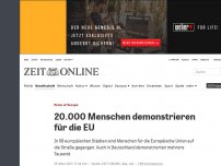 Bild zum Artikel: Pulse of Europe: 20.000 Menschen demonstrieren für die EU