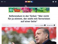 Bild zum Artikel: Referendum in der Türkei: 'Wer nicht für Ja stimmt, der steht mit Terroristen auf einer Seite'
