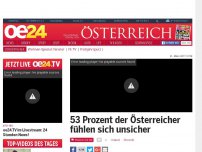 Bild zum Artikel: 53 Prozent der Österreicher fühlen sich unsicher