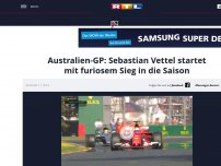 Bild zum Artikel: Australien-GP: Sebastian Vettel startet mit furiosem Sieg in die Saison