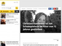 Bild zum Artikel: Christine Kaufmann im Alter von 72 Jahren gestorben