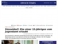 Bild zum Artikel: Düsseldorf: Ehe einer 15-Jährigen wurde vom Jugendamt erlaubt