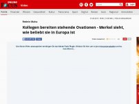 Bild zum Artikel: Rede in Malta - Kollegen bereiten stehende Ovationen - Merkel sieht, wie beliebt sie in Europa ist