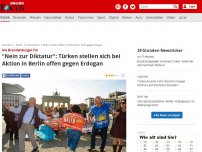 Bild zum Artikel: Am Brandenburger Tor - 'Nein zur Diktatur': Türken stellen sich bei Aktion in Berlin offen gegen Erdogan