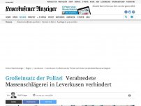 Bild zum Artikel: Großeinsatz der Polizei: Verabredete Massenschlägerei in Leverkusen verhindert
