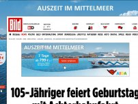 Bild zum Artikel: Weltrekord! - 105-Jähriger feiert Geburtstag in Achterbahn