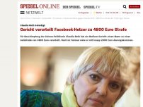 Bild zum Artikel: Claudia Roth beleidigt: Gericht verurteilt Facebook-Hetzer zu 4800 Euro Strafe