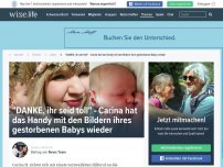 Bild zum Artikel: 'DANKE, ihr seid toll' - Carina hat das Handy mit den Bildern ihres gestorbenen Babys wieder