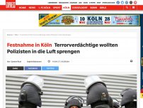 Bild zum Artikel: Festnahme in Köln: Terrorverdächtige wollten Polizisten in die Luft sprengen