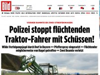 Bild zum Artikel: Streifenwagen gerammt - Polizei stoppt Traktor-Fahrer mit Schüssen!