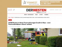 Bild zum Artikel: Unfall-Drama in Unna: Feuerwehrwagen kracht in Haus - zwei Feuerwehrmänner schwer verletzt