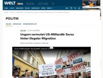 Bild zum Artikel: Flüchtlingskrise: Ungarn vermutet US-Milliardär Soros hinter illegaler Migration