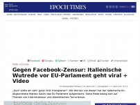 Bild zum Artikel: Gegen Facebook-Zensur: Italienische Wutrede vor EU-Parlament geht viral (+Video)